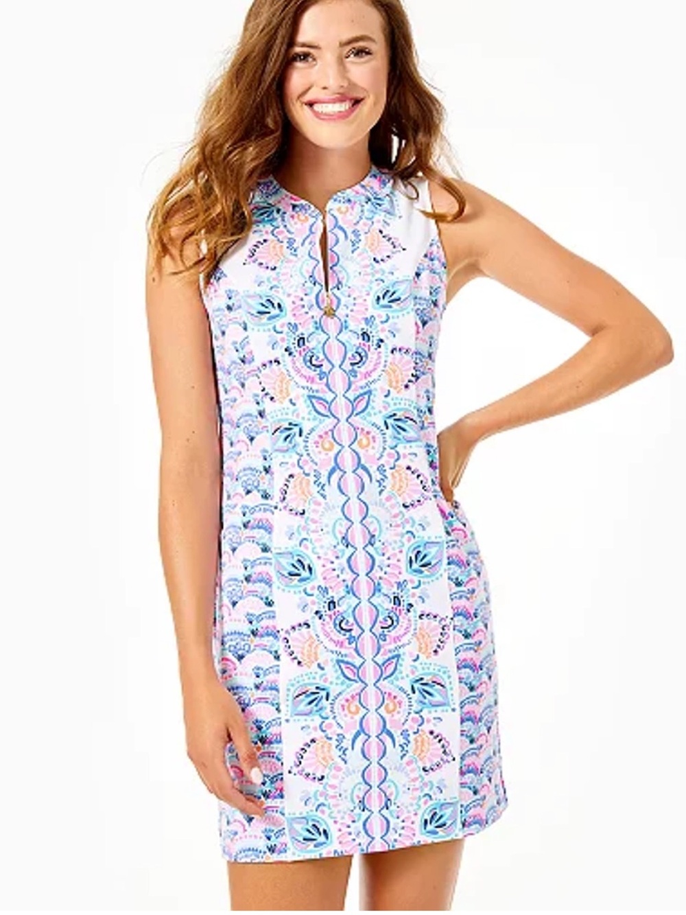 Lilly Pulitzer Luxletic Courtney Dress in Resort White Chic Retreat
